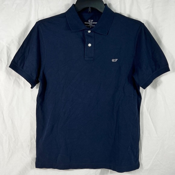 Vineyard Vines Polo Shirt Men Small Short Sleeve Pique Navy Golf Nautical NWT